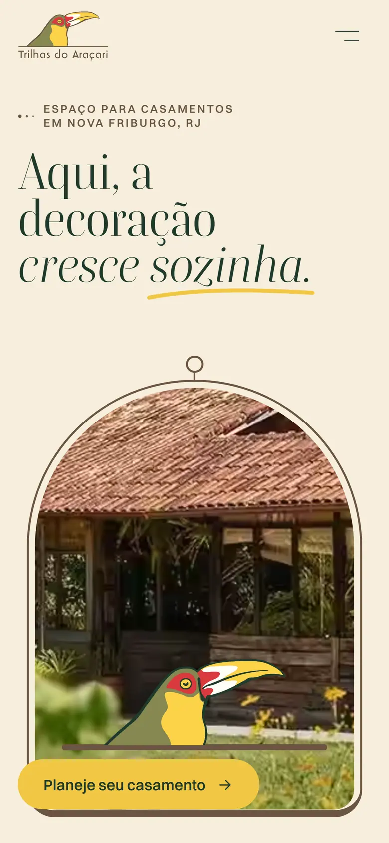 Site da Trilhas do Araçari no celular
